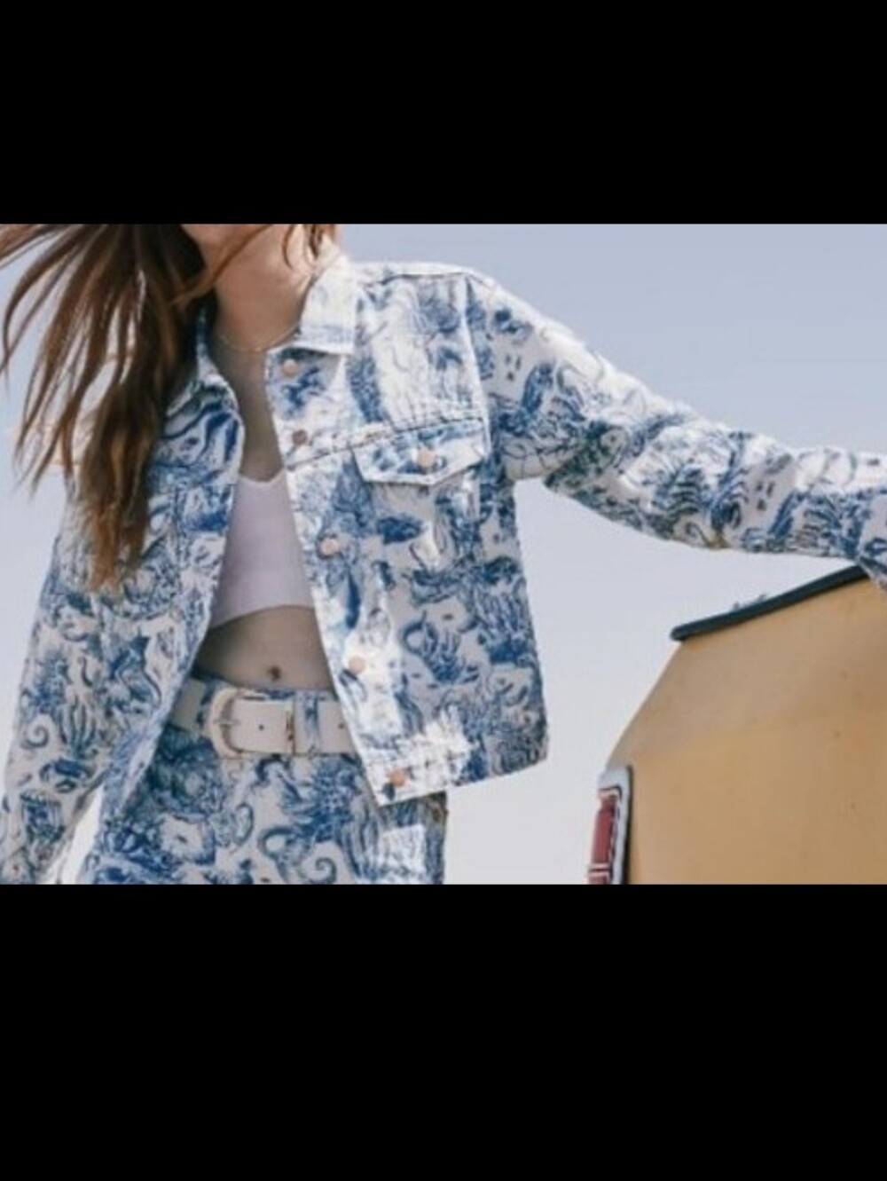 Wrangler Nautical White and Blue Sailing Seven Seas Denim Jacket 2X